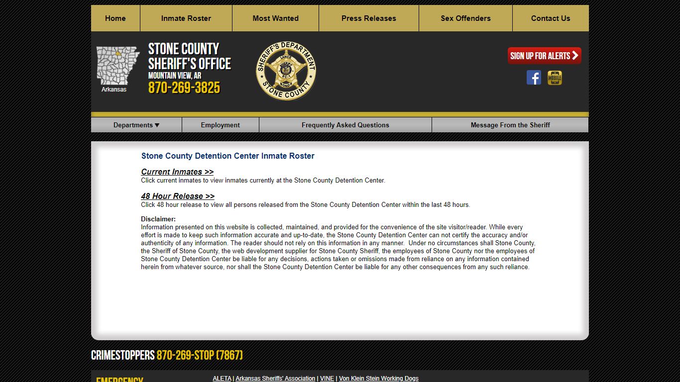 Roster Choose - Stone County Sheriff AR